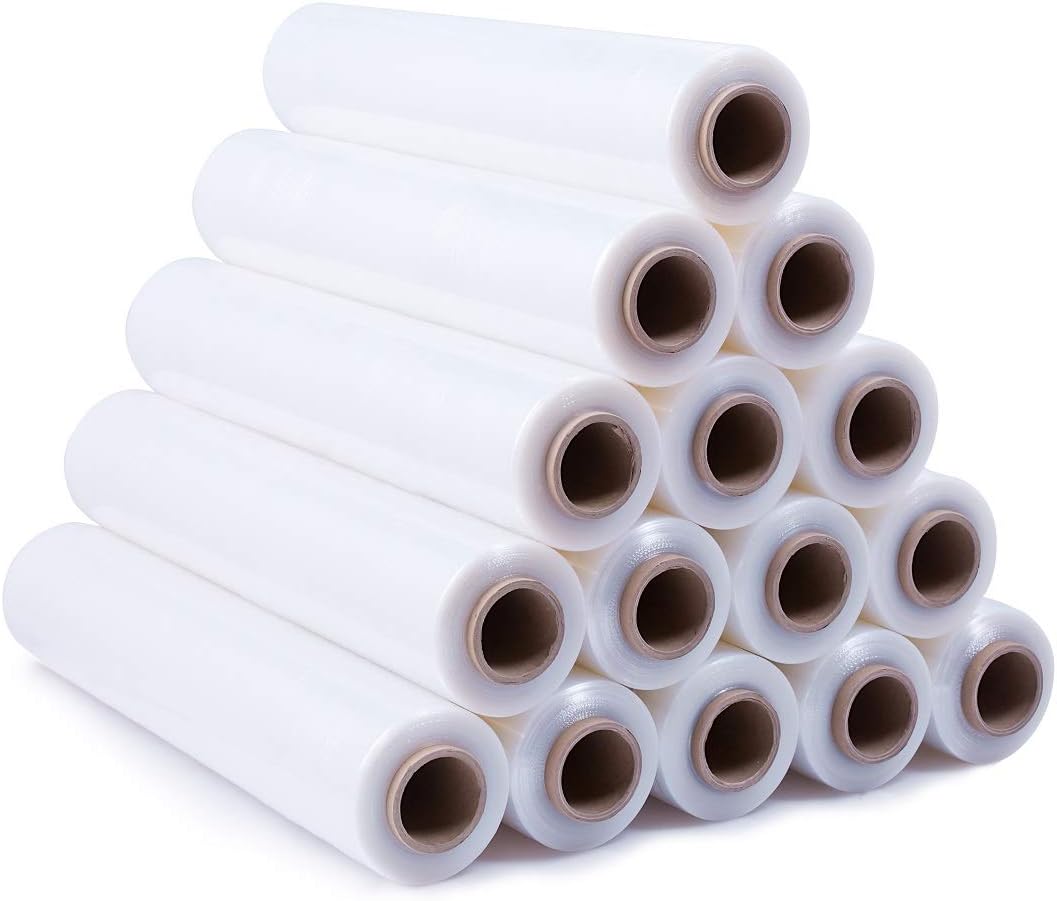 verpacking Stretchfolie 23 my Transparent 50 cm x 300 m reißfeste Umzugsfolie Folie für Möbel Wickelfolie Palettenfolie Packfolie (Nur Stretchfolie, 1 Rolle