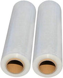 2x Stretchfolie 23 Mikron - Transparente Verpackungs- und Umzugsfolie (ca. 1,5kg pro Rolle)