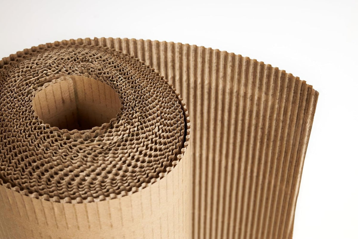 V1 TRADE Wellpappe Rolle 40 Cm X 50 M – 190 G/m², B-Welle, 100% Recycelt, Ideal Für Umzug & Versand