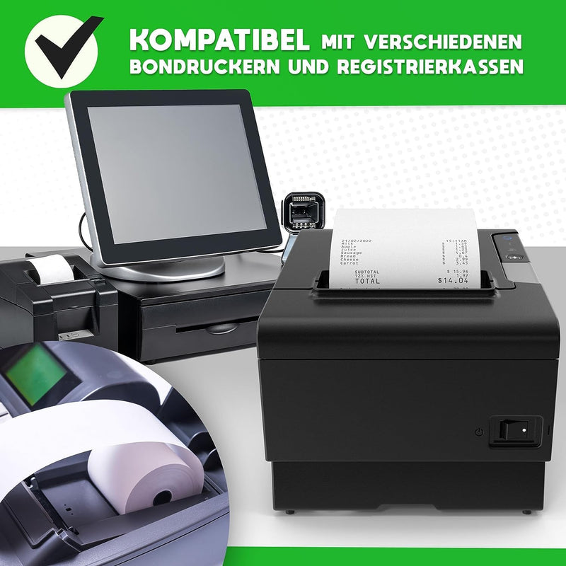 V1 Trade Thermorollen - Kassenrollen für Registrierkasse 42 g/m - Bonrollen für Bondrucker