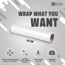 V1 Trade Stretchfolie Transparent 100m/40cm - 1/2/6 x Wickelfolie 23my - Umzugsfolie für Paletten