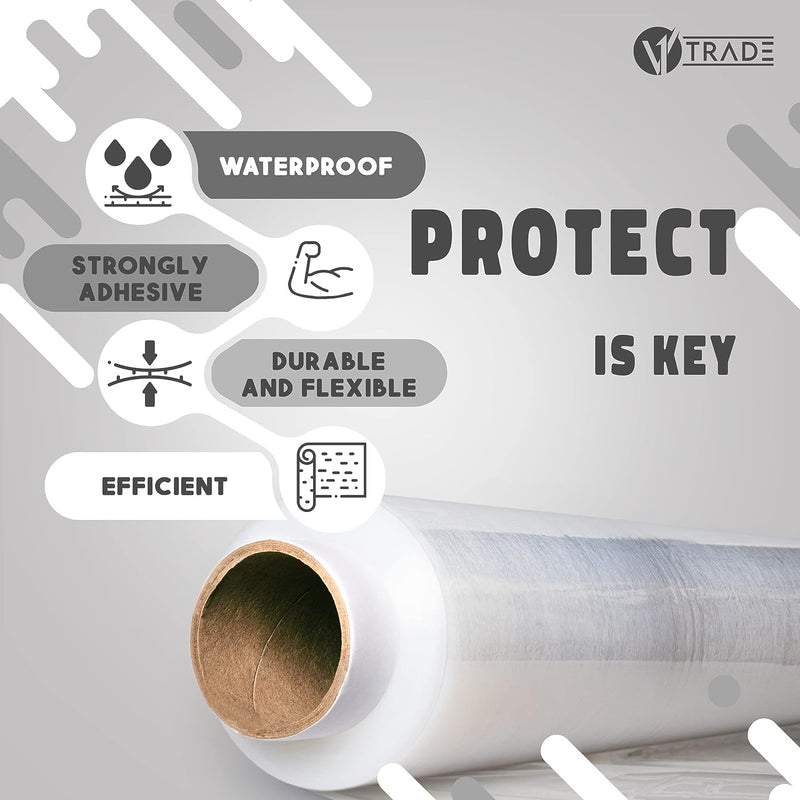 SET Mini Stretchfolie - 100 mm breit - 150 m je Rolle - Bündelstretchfolie/Handystretchfolie - Ministretchfolie Plastic Wrap Wickelfolie transparent SET Mini Stretchfolie - 100 mm breit - 150 m je Rolle - Bündelstretchfolie/Handystretchfolie - Ministretchfolie Plastic Wrap Wickelfolie transparent