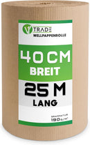 V1 TRADE Wellpappe Rolle 190g/m² Umweltfreundliches und Robustes Verpackungsmaterial für Versand & Lagerung