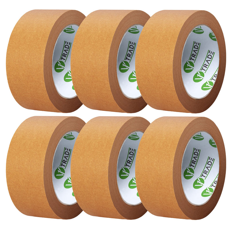 V1 Trade Papierklebeband 48 mm x 50 m - 3/6/36 Rollen - Eco Paketklebeband - Effizient Paketband - Packband UV Beständig