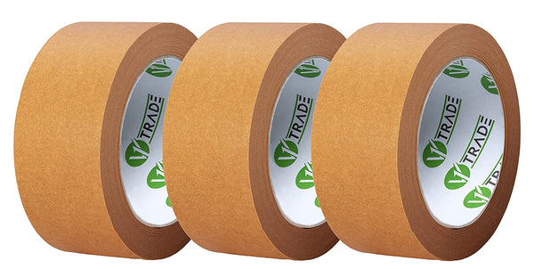 V1 Trade Papierklebeband 48 mm x 50 m - 3/6/36 Rollen - Eco Paketklebeband - Effizient Paketband - Packband UV Beständig