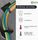 V1 Trade Klebesockel Selbstklebend Set of 100 - 2 Farben 19 x 4,4mm Kabelhalter Wand - Wirksam Kabelbefestigung - Dauerhaft Kabel Halterungen - Kabelorganisation - Zugentlastung für Kabel