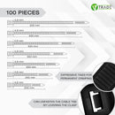 V1 Trade Kabelbinder - 5 Farben - 16 Größen - Kabelmanagement Set of 100 Stück- Extra Hochwertige Profi UV Beständig Cable Ties - Dauerhaft Wire Binder